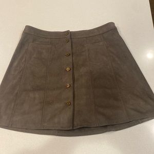 Suede Button Up Skirt